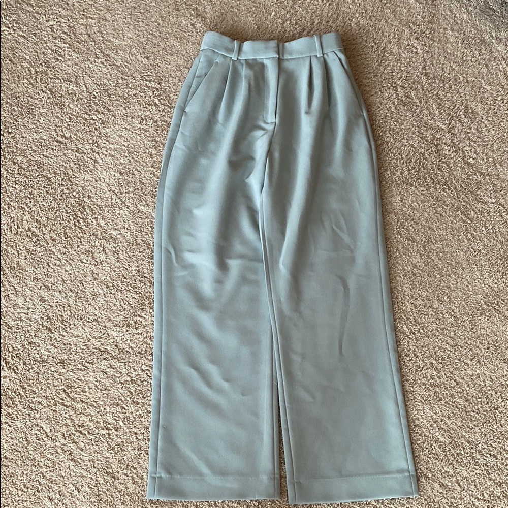 Abercrombie Sloane Tailored Wide Leg Pant - Green, Size 26 Curve Love
